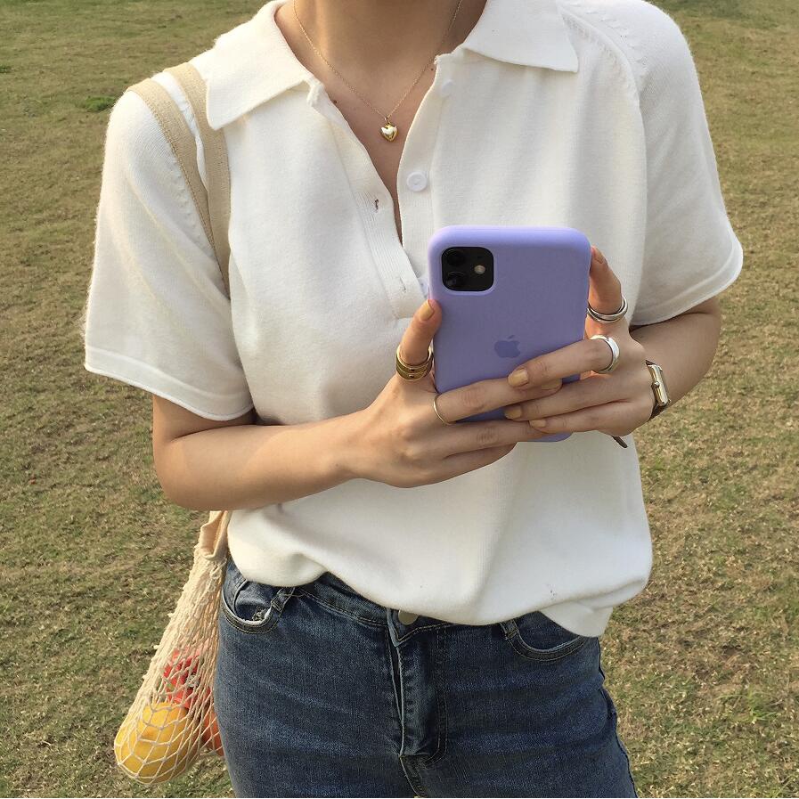 Áo Polo Ngắn Tay Trơn Màu Xinh Xắn Dành Cho Nữ 42222