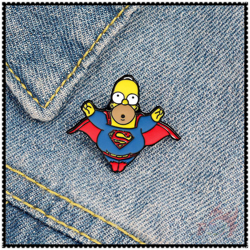 1 Huy Hiệu Cài Áo Hình Nhân Vật Hoạt Hình The Simpsons
