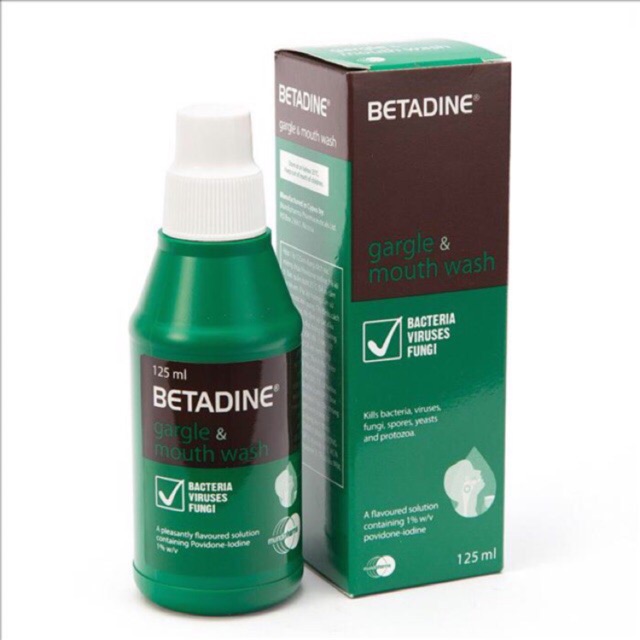 Betadine125ml nước súc miệng diệt khuẩn của Pháp