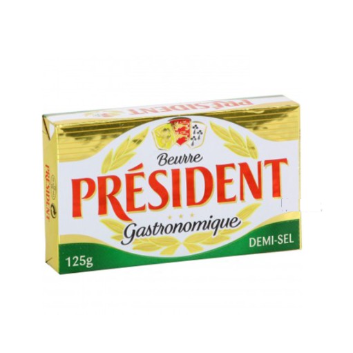 Bơ Mặn hiệu President 125g-đơn giao thường chảy nhẹ