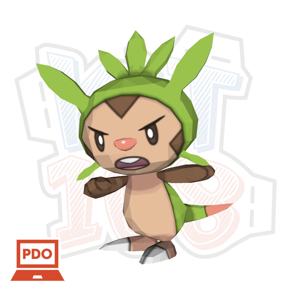 Mô hình giấy Anime Game Pokemon Chespin