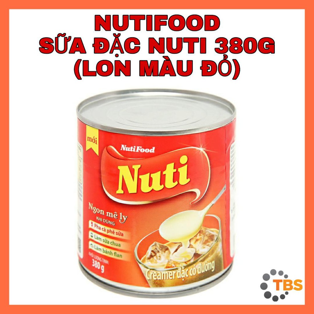 [NUTIFOOD-HỘP LON MÀU ĐỎ 380G] SỮA ĐẶC NUTI, HỘP LON MÀU ĐỎ 380G