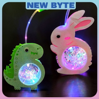 Đèn lồng trung thu hình thú phát sáng cho bé, lồng đèn tết trung thu treo trang trí hình con vật lắp pin điện con thỏ