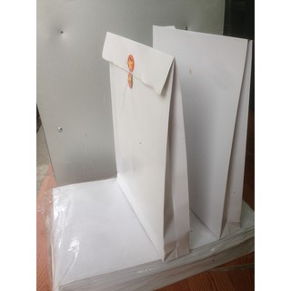 50 chiếc Túi đựng hồ sơ màu trắng KT26x34.5cm có đáy rộng 5cm, có dây buộc