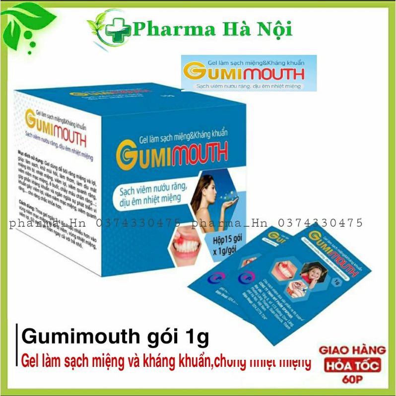 Gumimouth [ 1 gói ] - Gel bôi nhiệt miệng, sạch viêm nướu răng