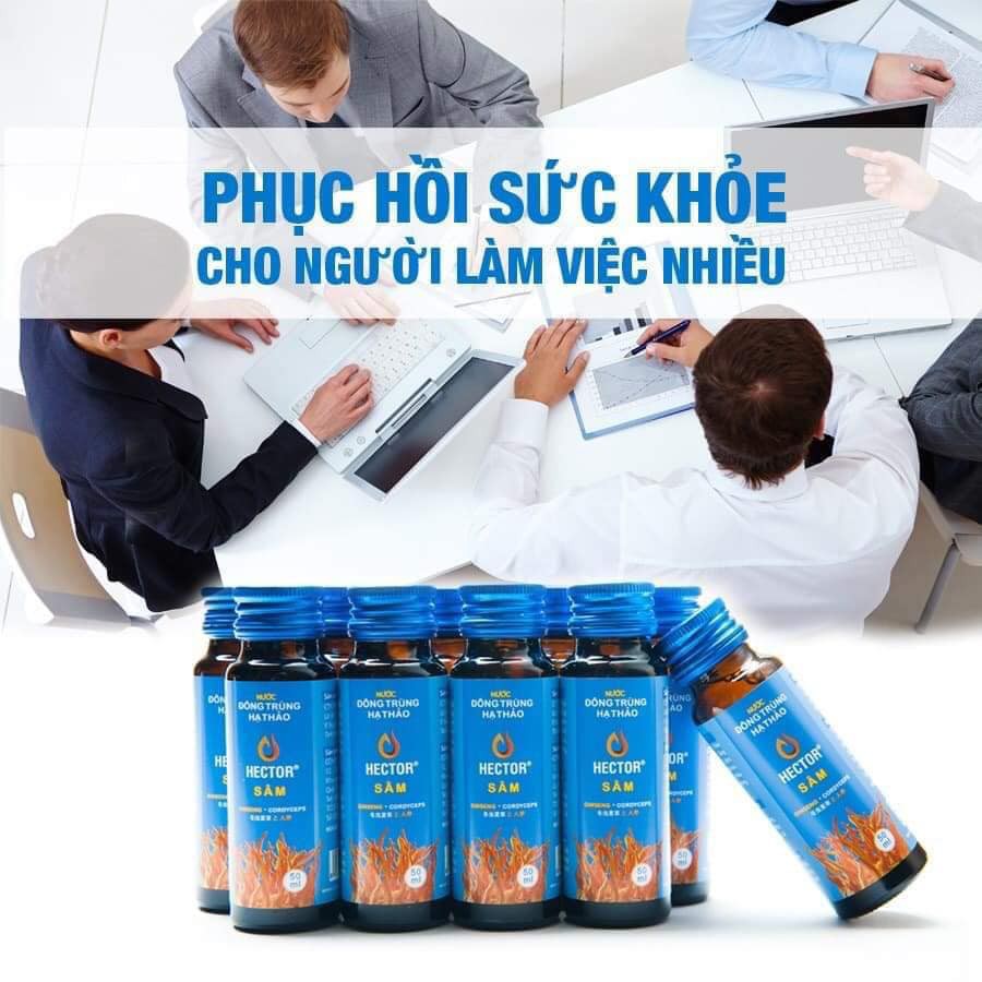 [KHỎE CHÀNG- BỔ NÀNG]  Nước Uống Đông Trùng Hạ Thảo Hector Sâm và Collagen 20 Chai Hỗ Trợ Sinh Lý Nam Nữ