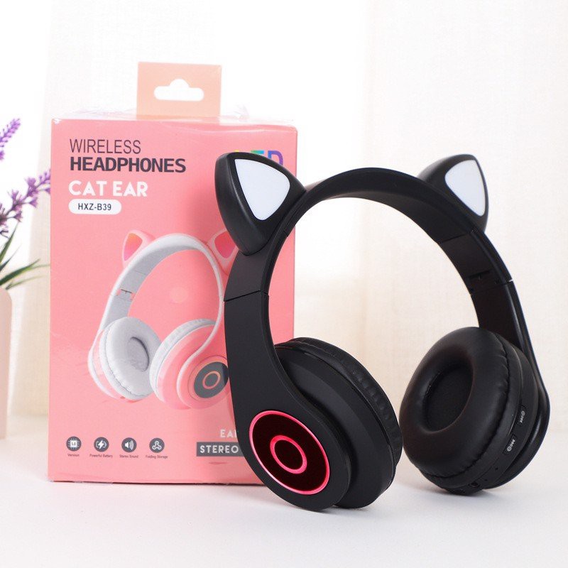 Tai Nghe Mèo Bluetooth phát sáng, (Headphone) TO-89, HXZ-B39 Dễ Thương Có Mic, Âm Bass Mạnh Mẽ - Màu sắc ngẫu nhiên