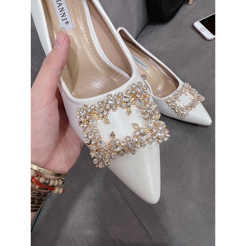 GIÀY CAO GÓT NỮ BÍT MŨI KHÓA VUÔNG SANG CHẢNH GÓT NHỌN 7P ÊM CHÂN SIÊU XINH