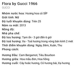 Nước hoa Gucci flora 1966
