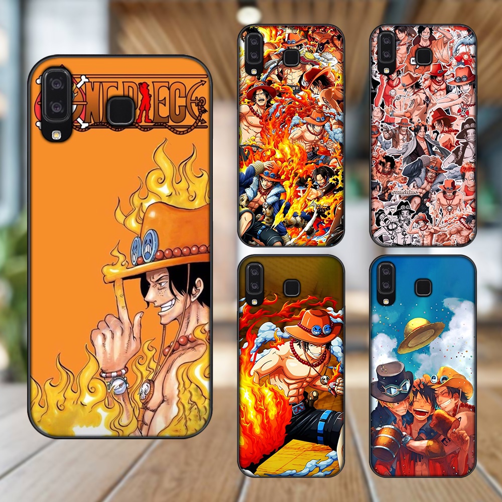 Ốp lưng Samsung A8 Star viền đen in hình Ace One Piece