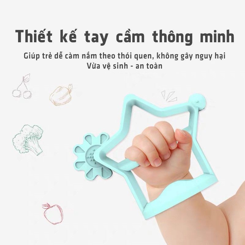 Gặm nướu kichi Silicone Star đeo tay chống rơi, ngậm nướu cho bé từ 4m+ C12