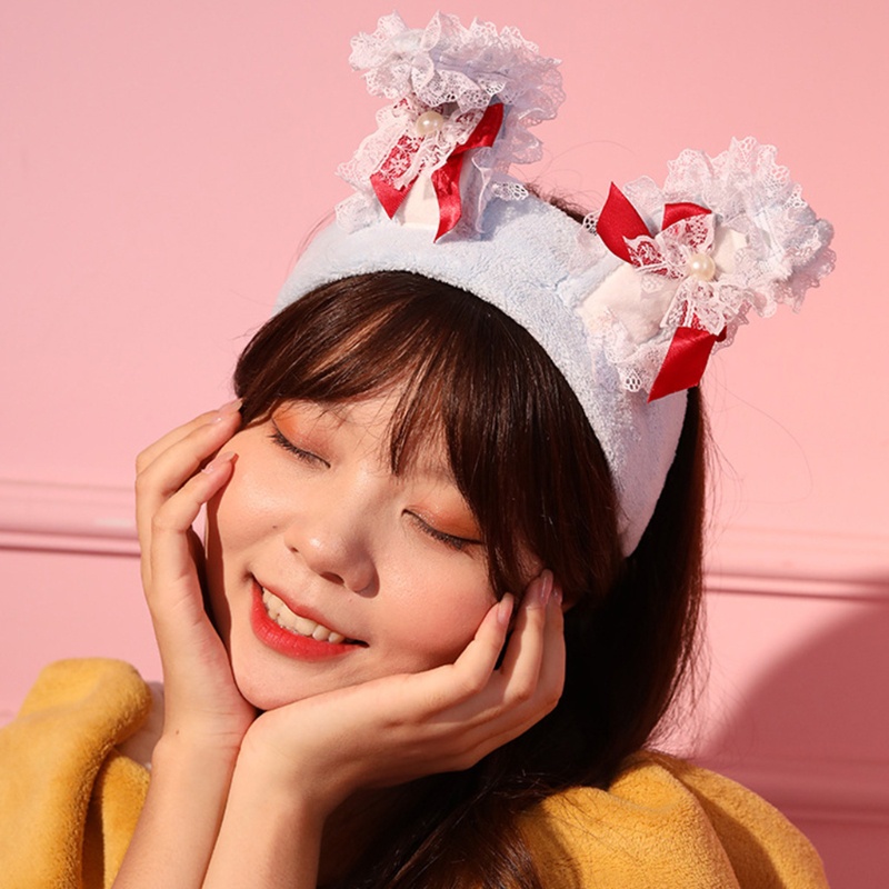 Băng Đô Tai Thỏ Họa Tiết Hoạt Hình Dễ Thương