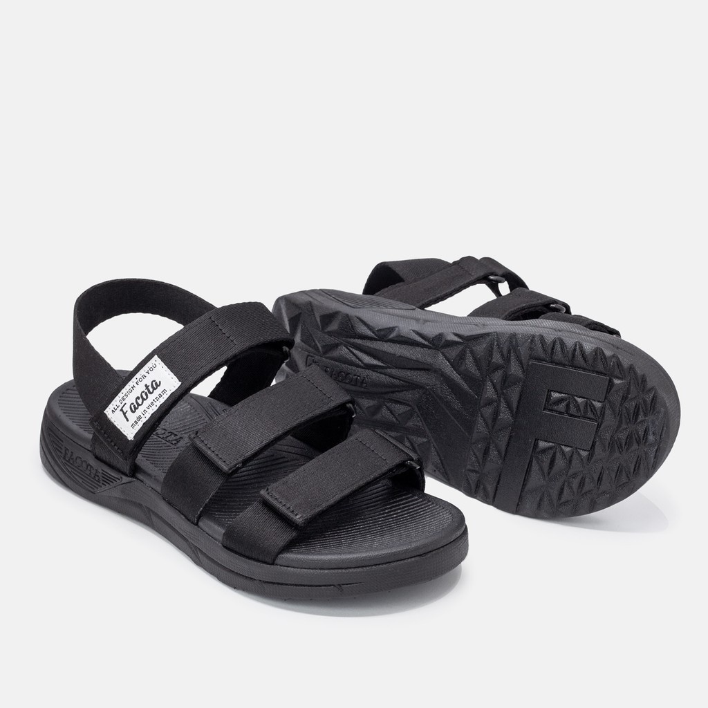 FACOTA | Giày dép sandal nam, nữ Unisex thể thao 3 quai đen đi học, đi chơi GLC01