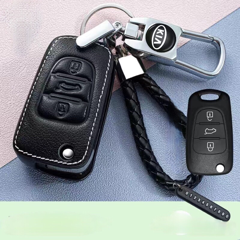 Bao Da Chìa Khoá KIA cerato, K3, K5, Seltos, Soluto, Morning, Sorento, Rondo handmade Da Thật 006