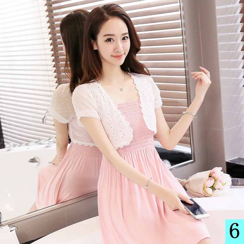Áo Khoác Voan Ren Ngắn Tay Chống Nắng Thời Trang Mùa Hè 2021 Dễ Phối Đồ Cho Nữ