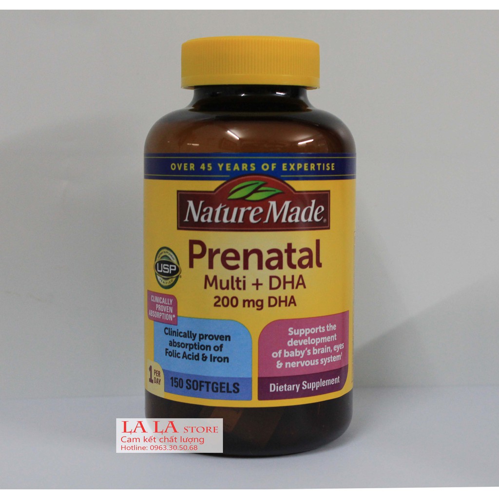 Viên Uống BÀ BẦU Nature Made – Prenatal Multi +DHA 150 Viên