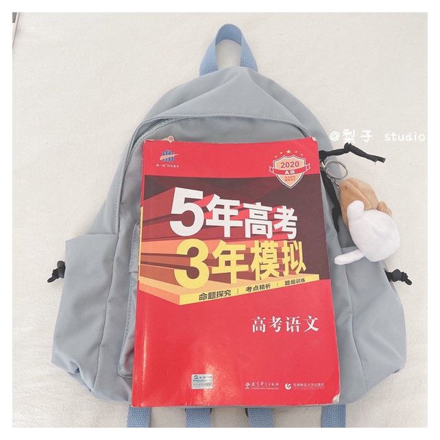 Ba Lô Đi Học Vải Canvas Màu Sắc Ngọt Ngào Phong Cách Hàn Quốc