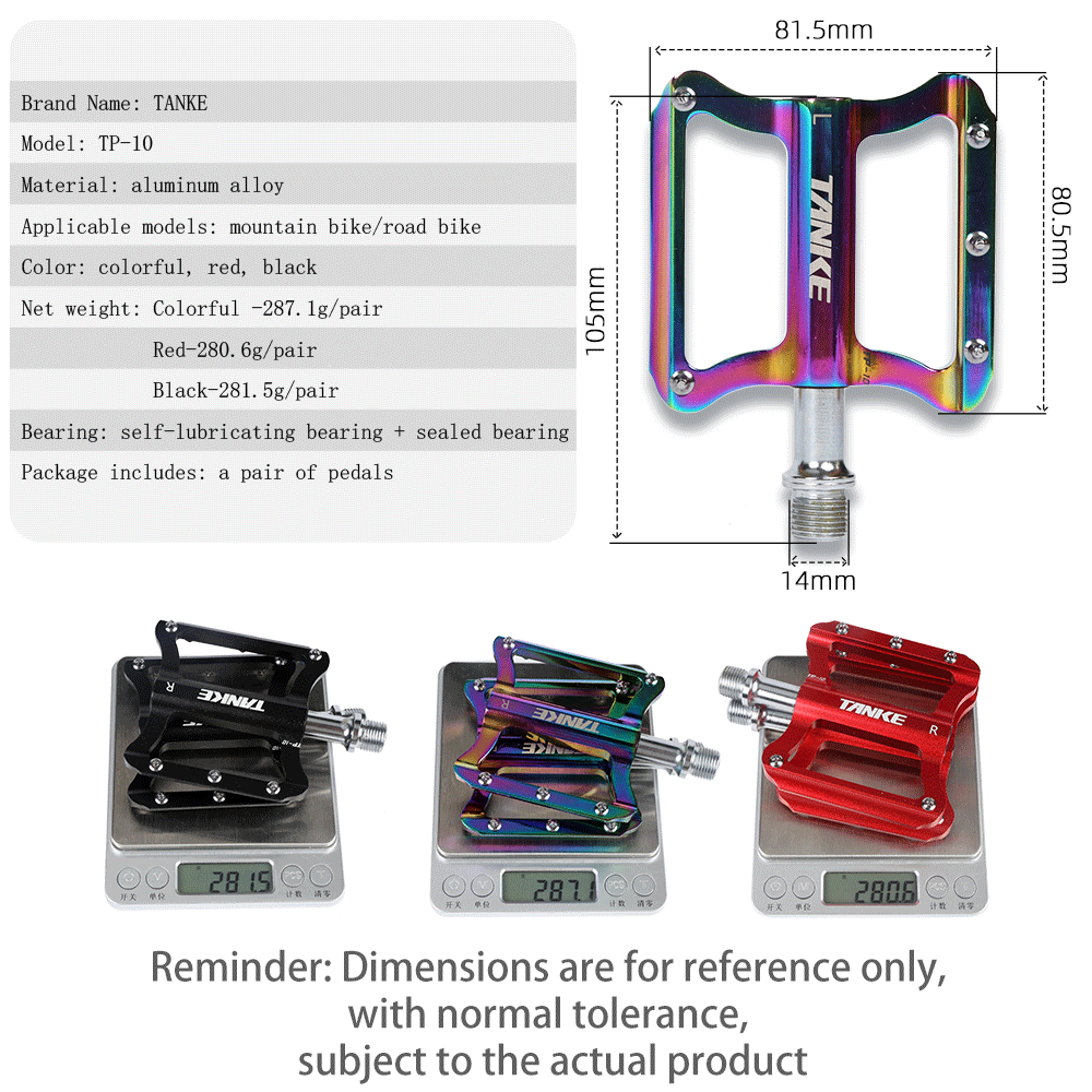 Bàn đạp TANKE hợp kim nhôm siêu nhẹ nhiều màu sắc tùy chọn chất lượng cao cho xe đạp leo núi