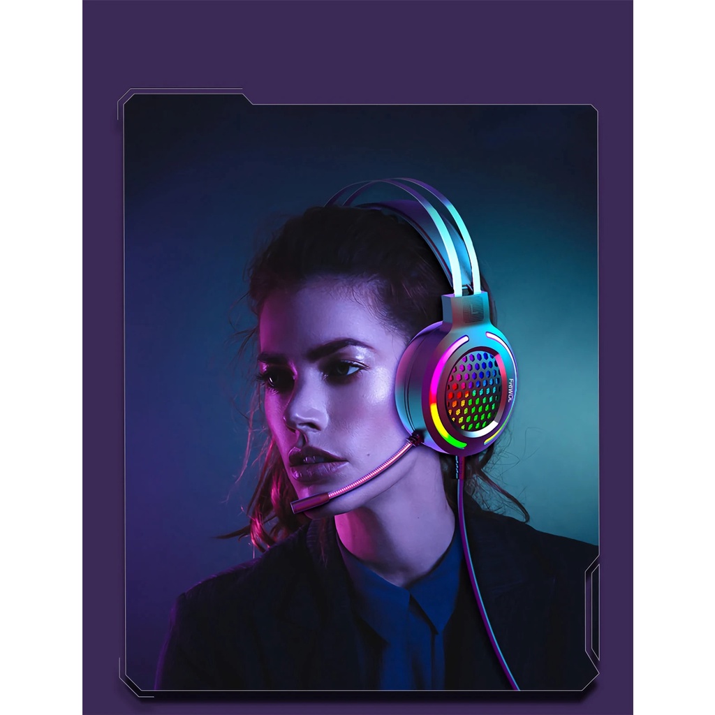 G12 Tai nghe  GLINT THUNDER chơi game có dây 7.1 Kênh 50mm Trình điều khiển USB có dây LED Light Honeycomb Hollow Gamer
