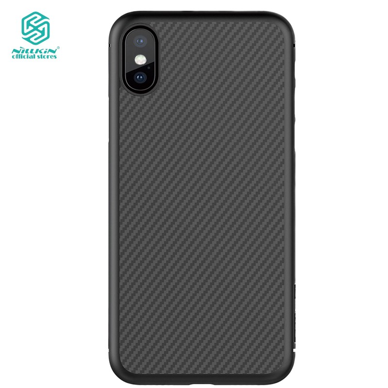 Nillkin Iphone Xs X Hard Phone Case Carbon Synthetic Fiber + PP Plastic Cover