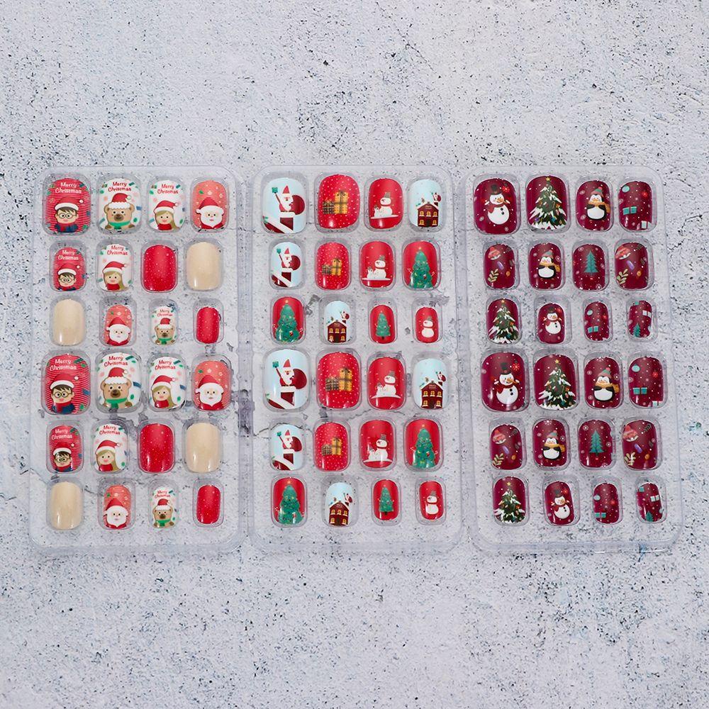 Set 24 Móng Tay Giả Dạng Nhấn Tiện Dụng Cho Bé