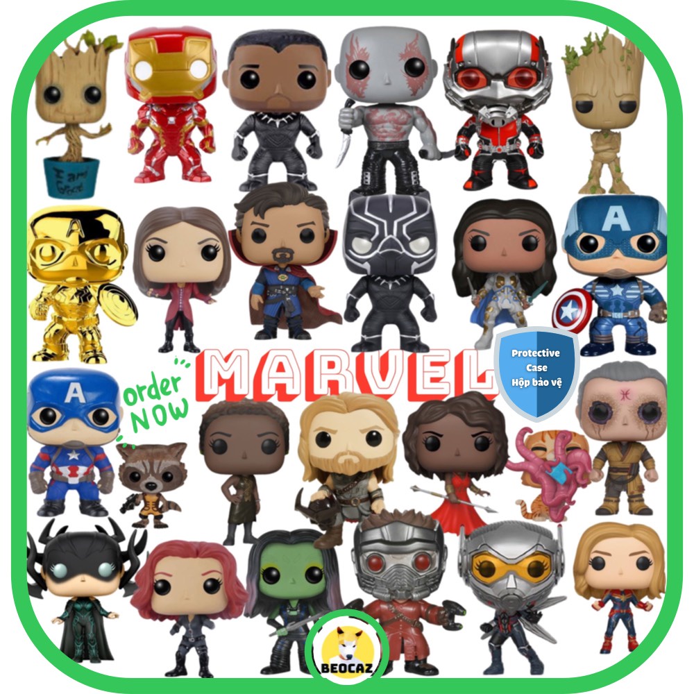 Tổng hợp mô hình Funko Pop Marvel siêu anh hùng Captain Gamora Groot Thor Dr Strange Hela - Chính hãng Tặng Hộp Bảo Vệ