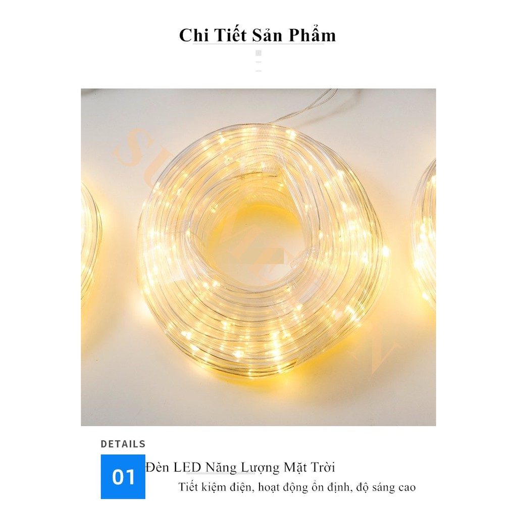 Đèn LED Trang Trí Sử Dụng Năng Lượng Mặt Trời Trang Trí Ngoài Trời, Ban Công, Quán Cafe Chống Nước Tiết Kiệm Điện