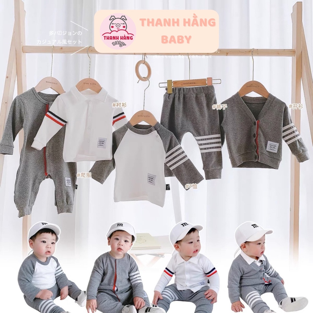 Quần áo dài tay cho bé trai, bộ quần áo cho bé trai thu đông Thanh hằng baby 7 - 17 kg