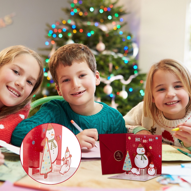 Thiệp Giáng Sinh Kèm Phong Bì / Thiệp Mời Hình Ông Già Noel Tuần Lộc / Thiệp Mời Cho Bé / Tiệc Giáng Sinh