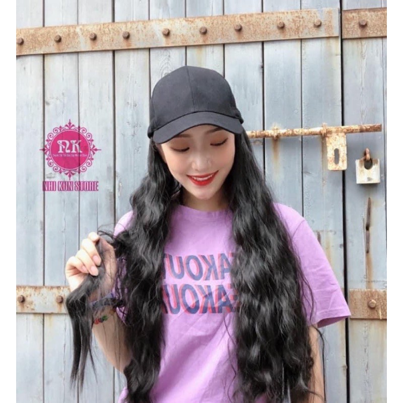 Tóc giả mũ xù sóng ❤freeship 50k❤ tóc có mũ dính sẵn cao cấp- tặng lưới chùm
