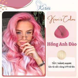 Thuốc nhuộm tóc màu HỒNG ANH ĐÀO kèm thuốc tẩy tóc Kirei Hair, KireiHair, KIREIHAIR
