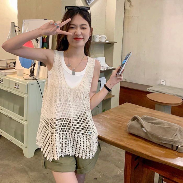 Áo hai dây ZHELIHANGFEI dệt kim thiết kế quyến rũ cho nữ