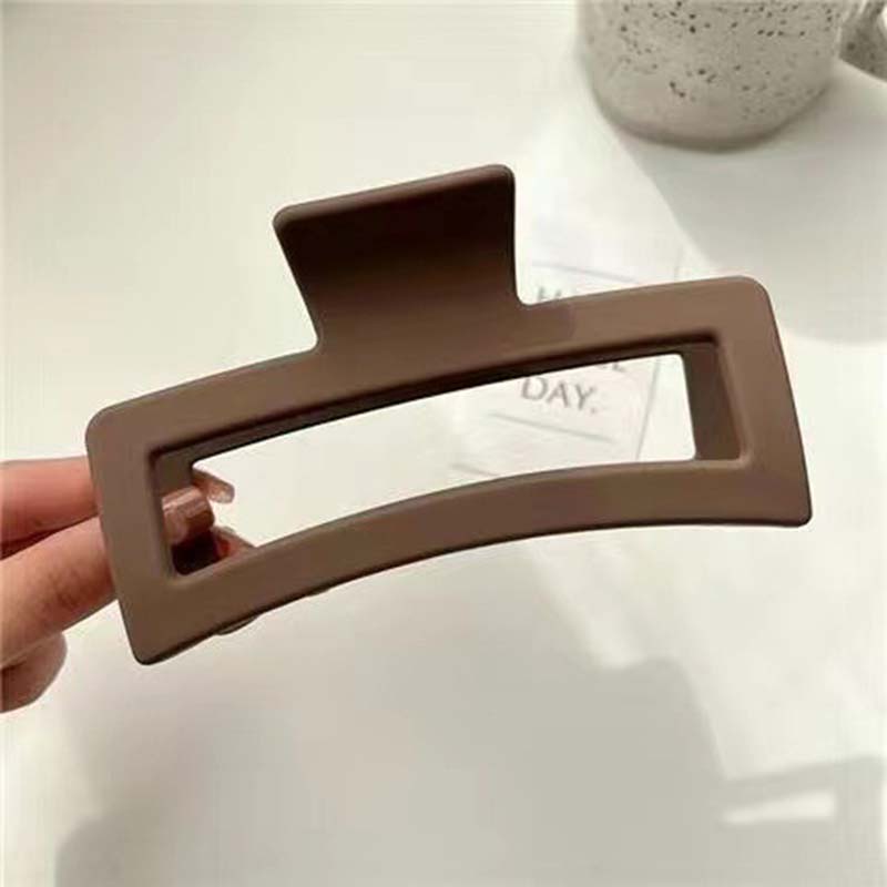 Kẹp Tóc Hình Chữ Nhật Màu Trà Sữa Nhám 12.5cm JP5