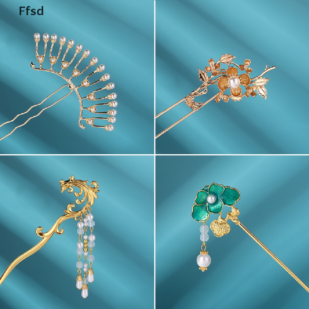 {Ffsd} Trâm Cài Tóc Kim Loại Tráng Men Phong Cách Hanfu Trung Hoa Cổ Điển Cho Nữ * Bán Chạy