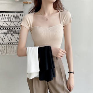 Áo crop top màu trơn tay ngắn gợi cảm quyến rũ thời trang cho nữ