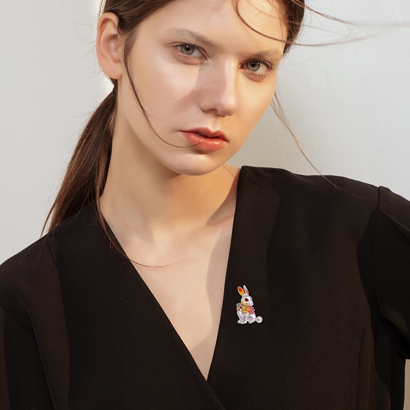 Ghim Cài Áo Hình Thỏ Dễ Thương Dành Cho Nam