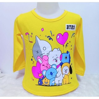 Dinfakids- Áo Thun Dài Trẻ Em Nhân Vật BT21