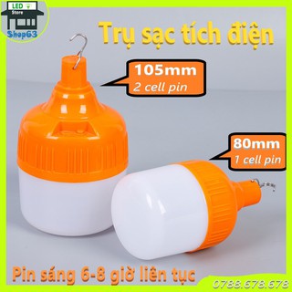 Bóng trụ sạc tích điện hàng phổ thông ánh sáng trắng 3 chế độ (8cm 10cm - pin sáng trên 8 giờ - bảo hành 1 năm)