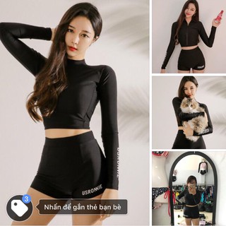 Giá sập sànBikini đồ bơi tay dài kín đáo hàng nhập đen chữ trắngSiêu HOT