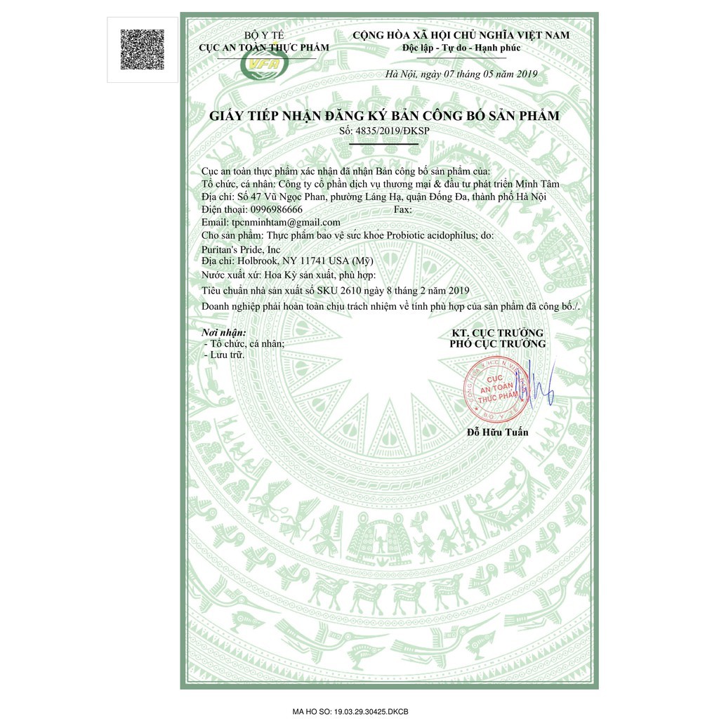 Bổ sung lợi khuẩn Puritan's Pride Probiotic Acidophilus puritans pride100 viên