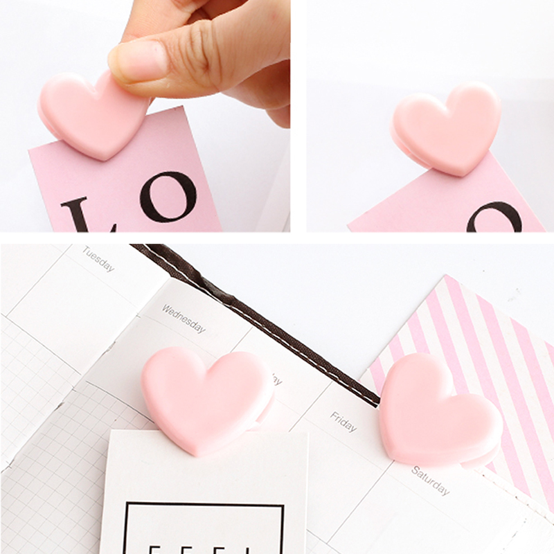 Set 5 Kẹp Tóc Hình Trái Tim Màu Hồng Dễ Thương