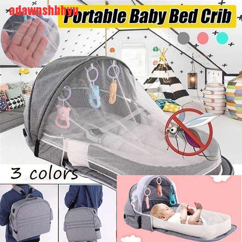 [adawnshbhyu]Portable Anti-mosquito Foldable Baby Crib Outdoor Travel Bed Breathable Cover