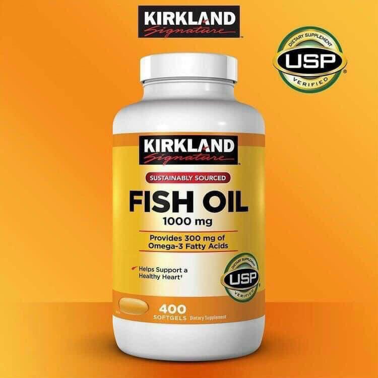 Viên Uống Fish Oil Dầu Cá Kirkland 400 Viên của Mỹ - Fish Oil Kirkland 400 viên