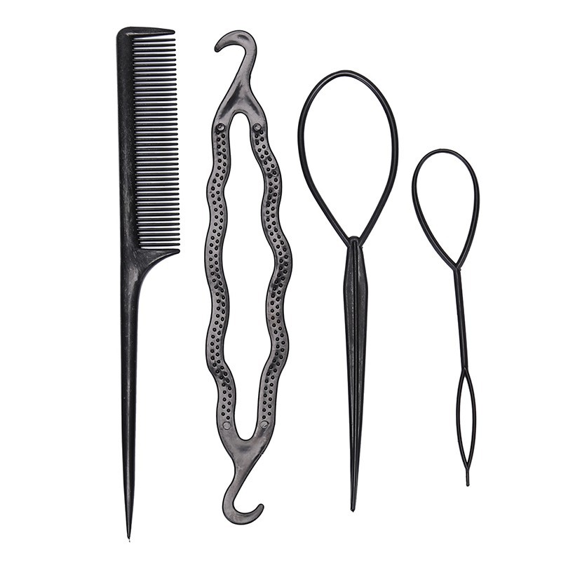 Set 4 Dây Buộc Tóc Dạng Kẹp Tiện Dụng