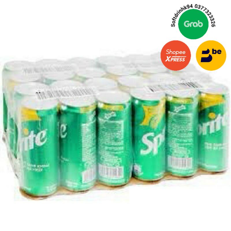 Sprite lon 320ml thùng 24 lon
