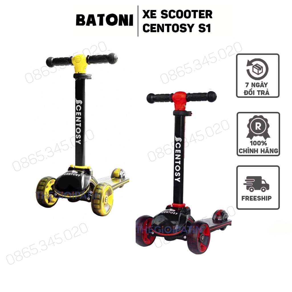 [ Chính Hãng ] Xe scooter cho bé Centosy S5 có bánh đèn phù hợp bé 3-10 tuổi