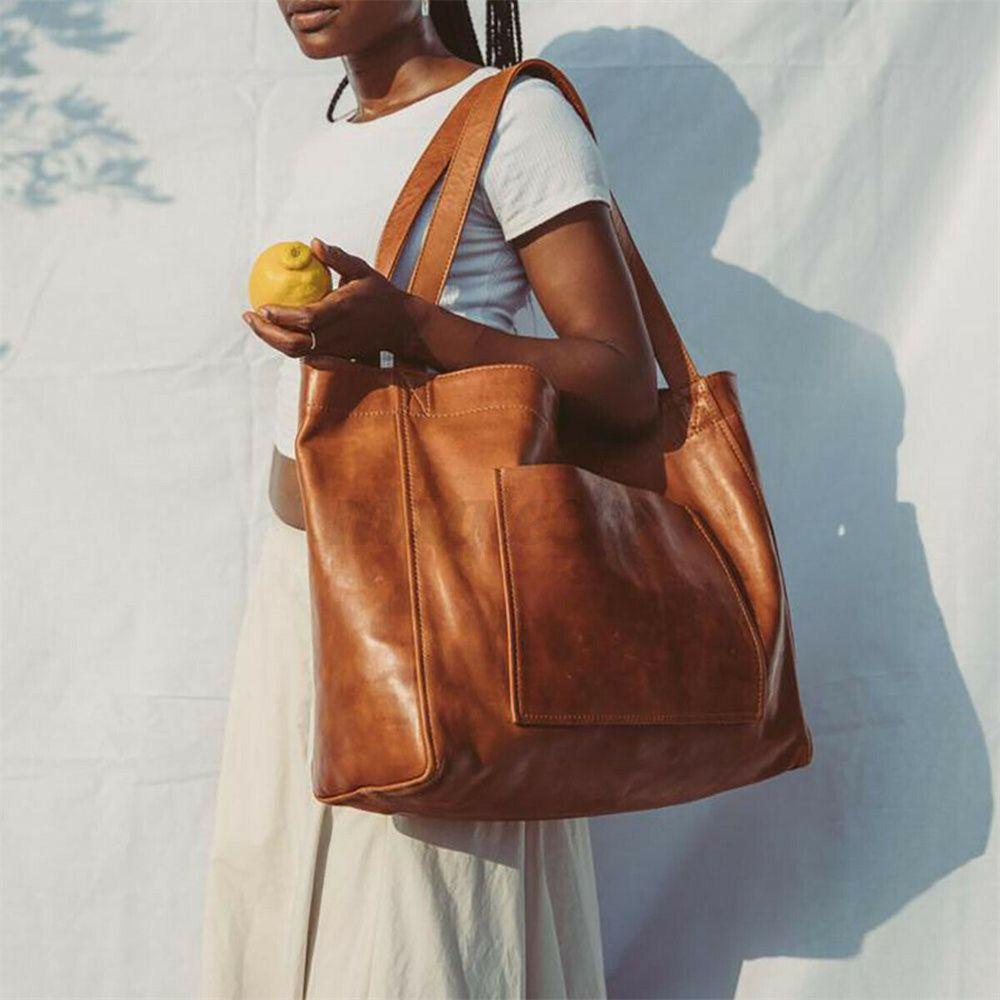 MIHAN1 Túi Tote Đeo Vai Cỡ Lớn Có Túi Thời Trang