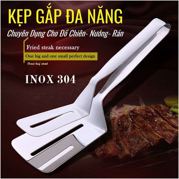 Kẹp inox gắp đồ chiên rán thịt nướng B015