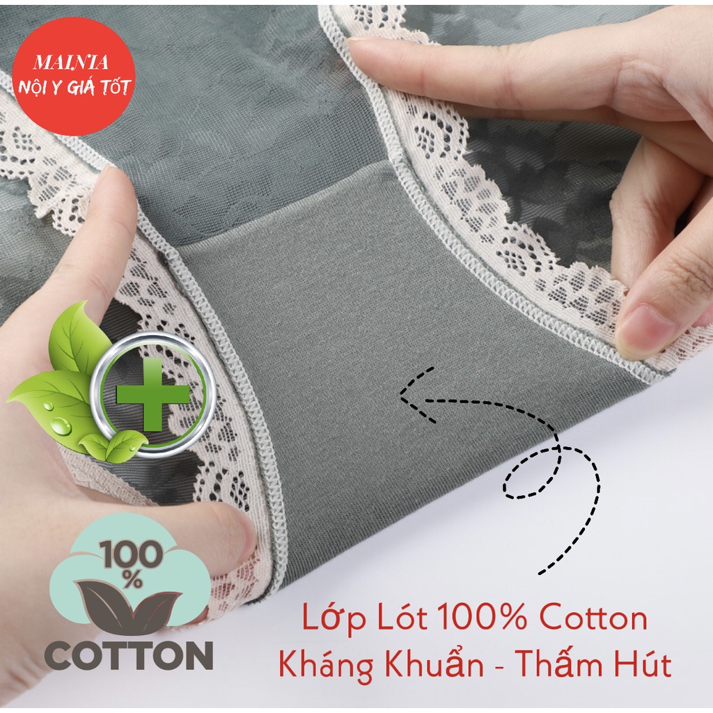 Quần Lót Ren Xuyên Thấu Viền Ren Tầng Màu Trắng Cao Cấp