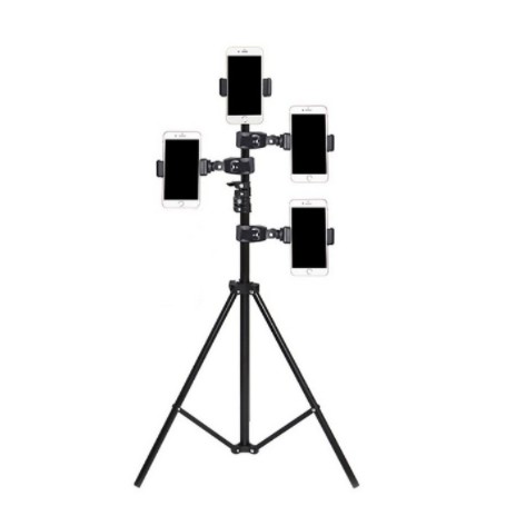 Cây Livestream, Chân Đèn Flash cho chụp ảnh, quay phim tăng giảm chiều cao từ 70cm đến 2m1, tặng kèm kẹp điện thoại